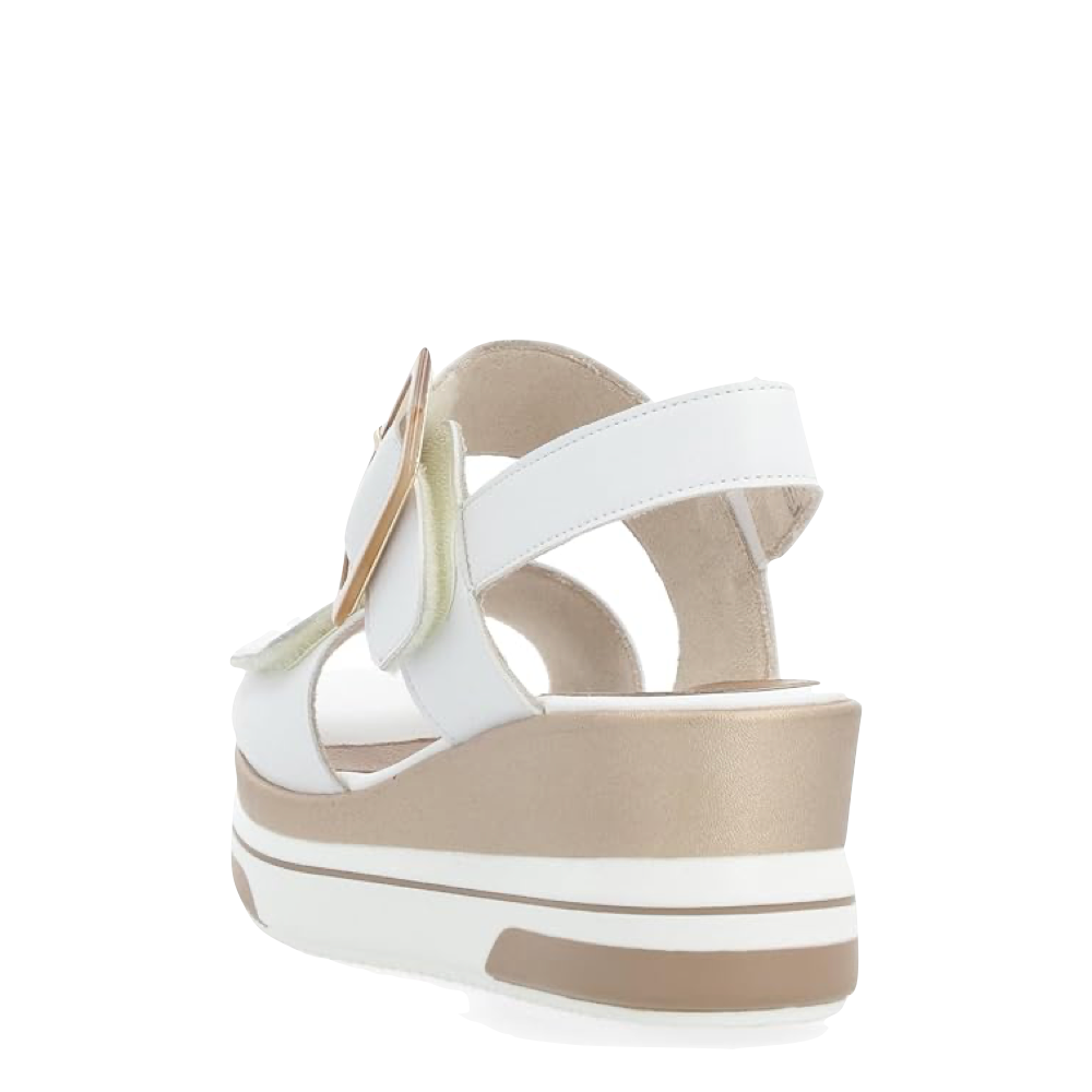 Heel view of Remonte Sabine 50 Wedge Sandal for women.