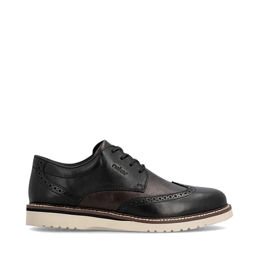 Side (right) view of Rieker Alan 04 Wing Tip Shoe for men.