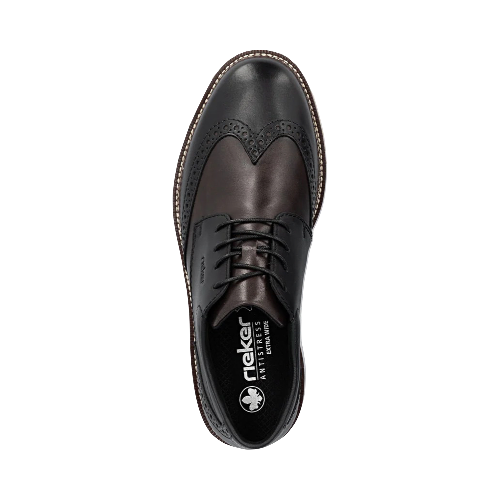 Top-down view of Rieker Alan 04 Wing Tip Shoe for men.