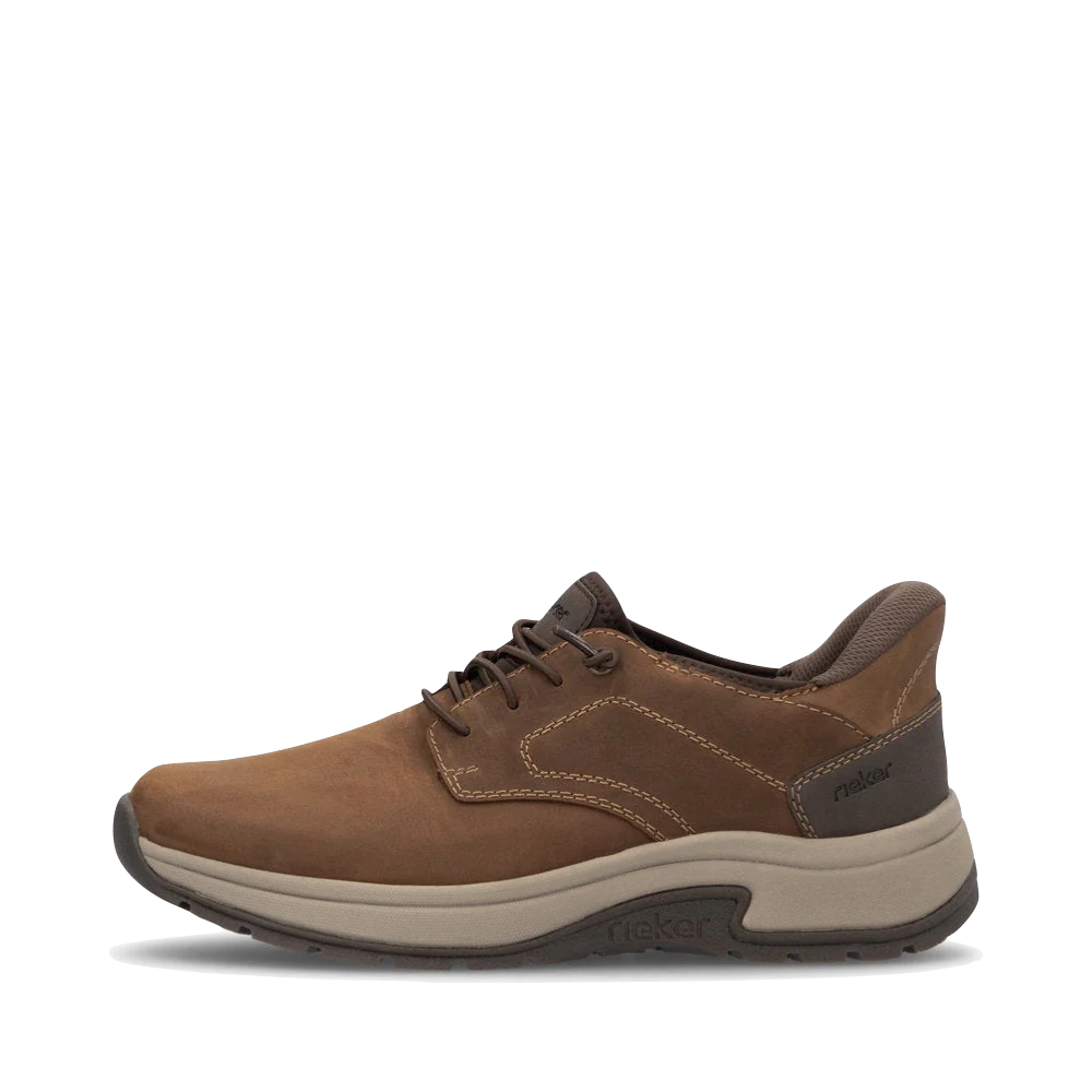 Side (left) view of Rieker Bruce 50 Elastic Lace Shoe for men.
