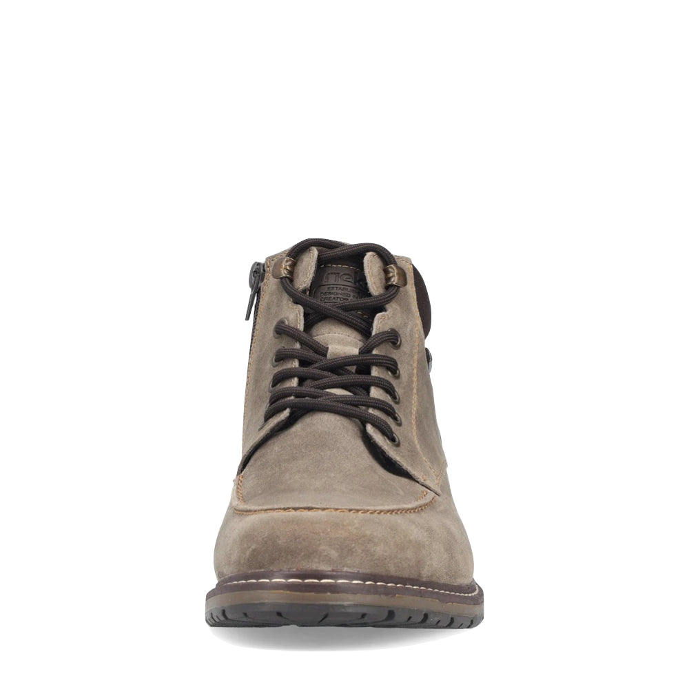 Front view of Rieker Dimitri 44 Side Zip Lace Suede Boot for men.