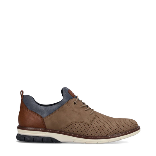 Side (right) view of Rieker Dustin 50 Perfed Lace Shoe for men.