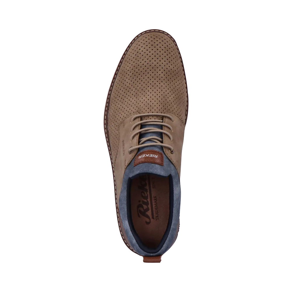 Top-down view of Rieker Dustin 50 Perfed Lace Shoe for men.