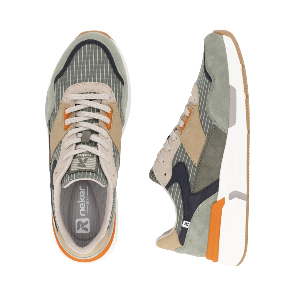 Top-down and side view of Rieker Justus 02 Sneaker for men.