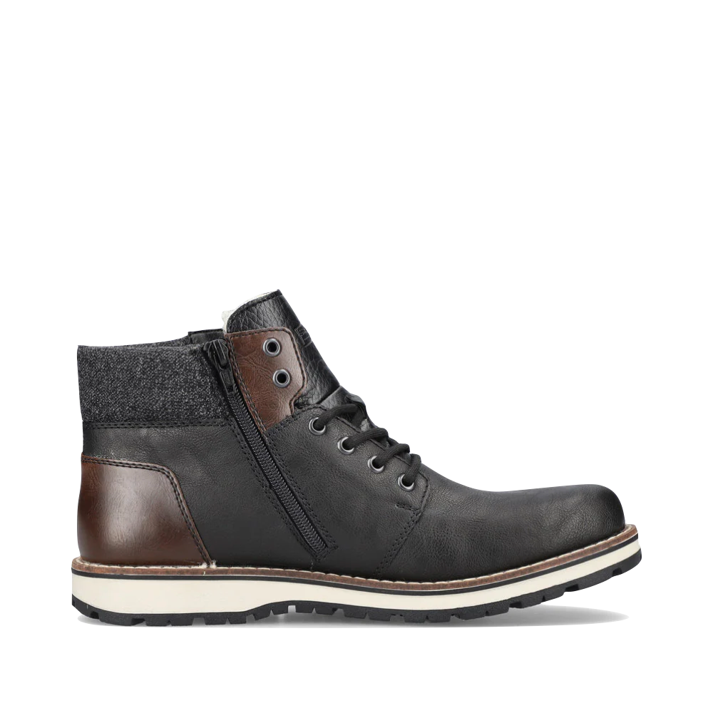 Side (right) view of Rieker Ronnie 34 Warm Lined Waterproof Boot for men.
