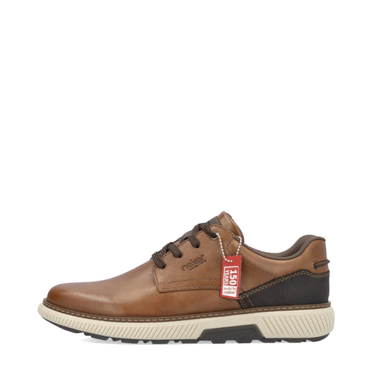 Side (left) view of Rieker Stan 13 Leather Lace Dress Sneaker for men.