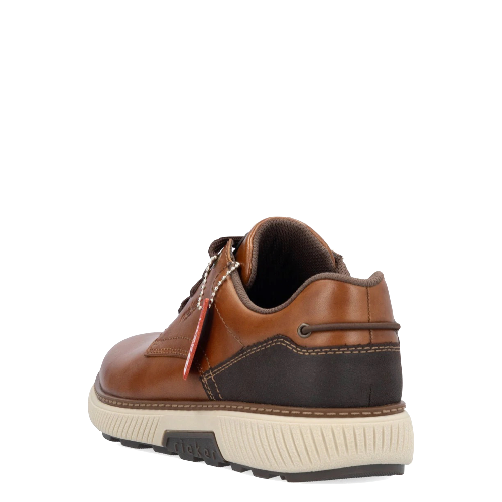 Heel view of Rieker Stan 13 Leather Lace Dress Sneaker for men.