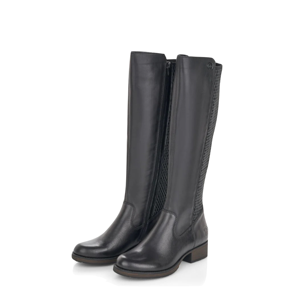 Rieker Women's 91 Tall Stretch Side Zip Boot (Black)