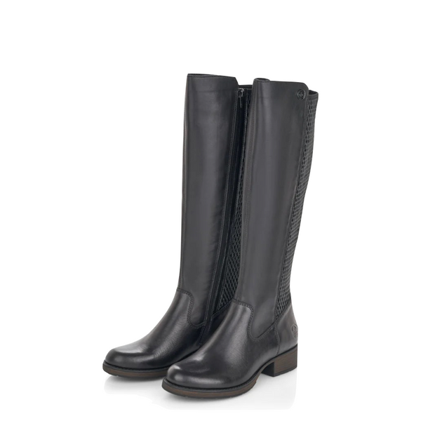 Rieker Women's 91 Tall Stretch Side Zip Boot (Black)