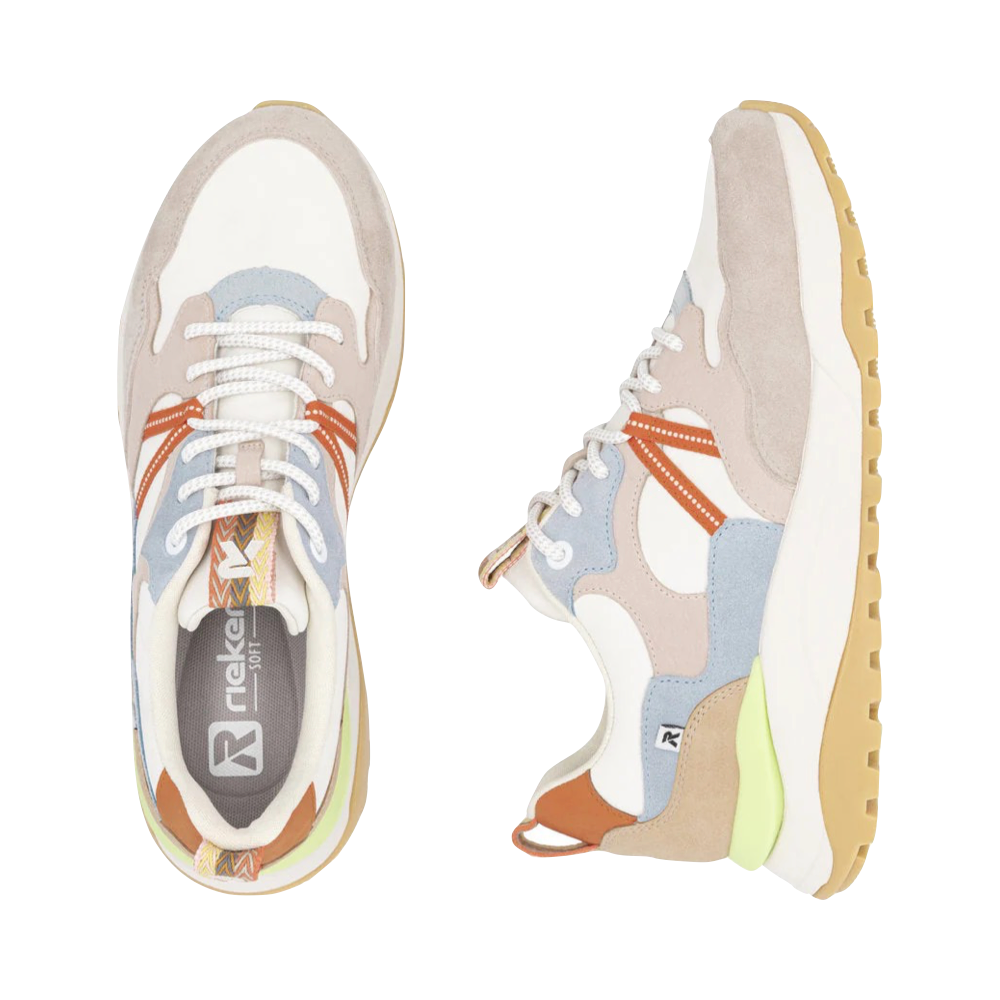 Top-down and side view of Rieker Akilah 01 Sneaker for women.
