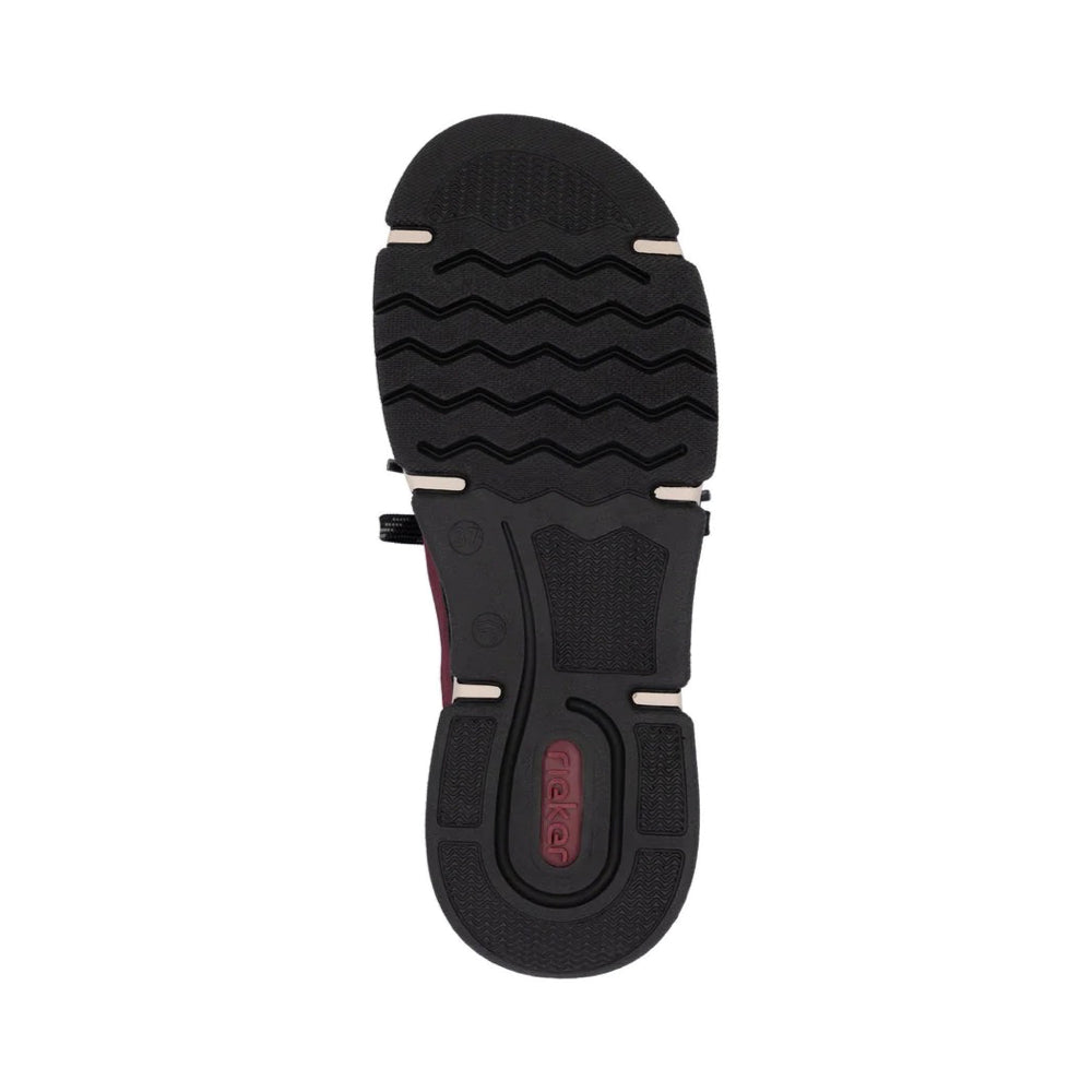 Bottom view of Rieker Angela 73 Zip Lace Sneaker for women.