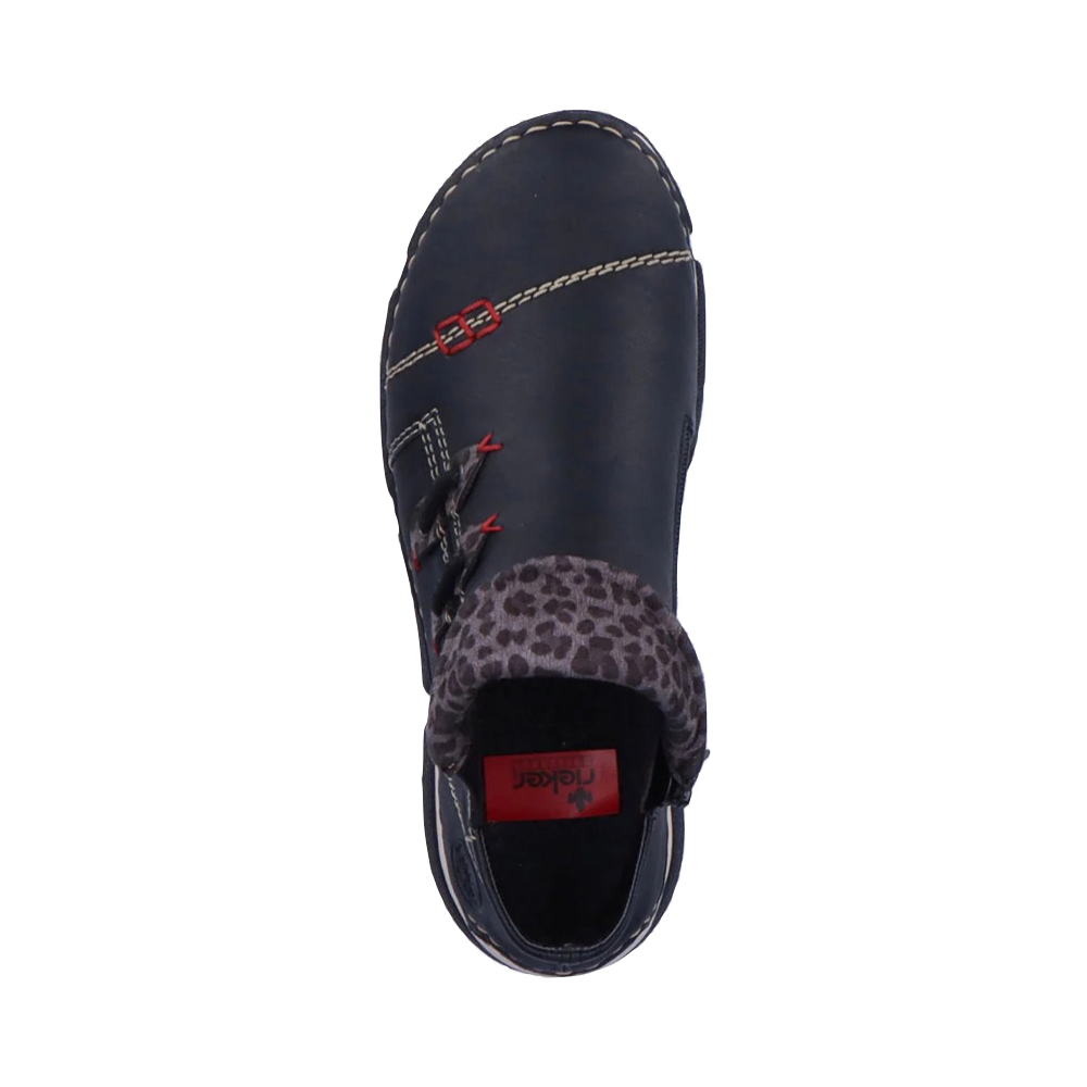 Top-down view of Rieker Angela 83 Side Zip Low Boot for women.