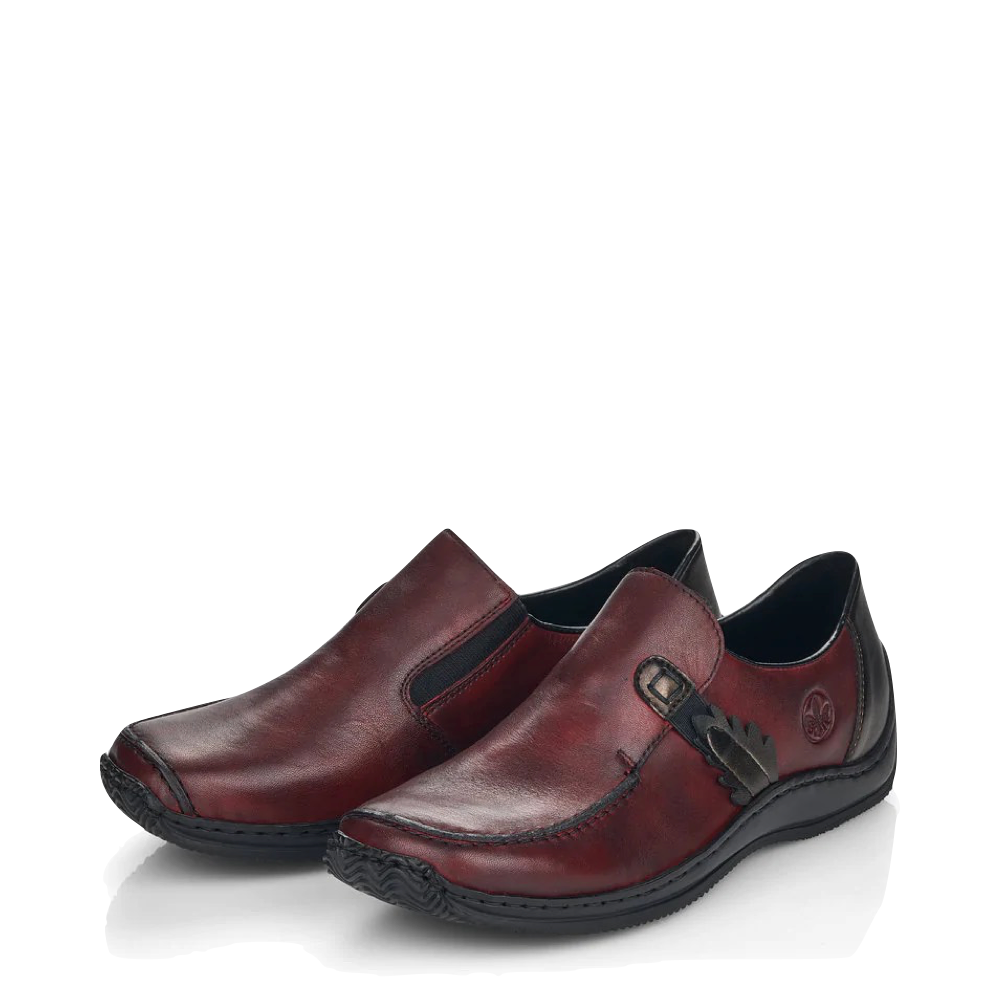 Mudguard and Toe view of Rieker Celia 59 Slip On for women.