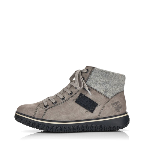Rieker Women's Cordula 30 Low Zip Lace Waterproof Boot in Grey