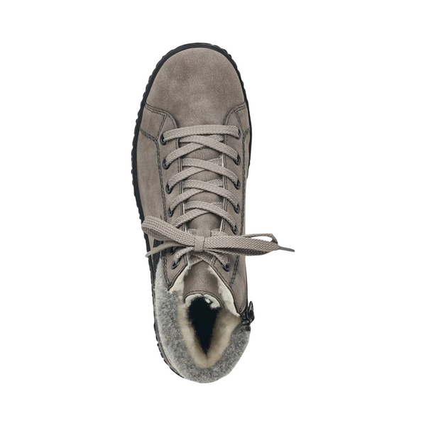 Rieker Women's Cordula 30 Low Zip Lace Waterproof Boot in Grey