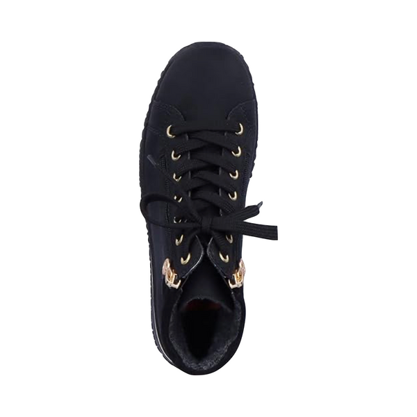 Rieker Women's Cordula 63 Low Zip Lace Waterproof Boot in Black