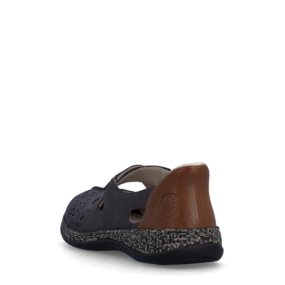 Heel view of Rieker Daisy 52 Cross Strap for women.