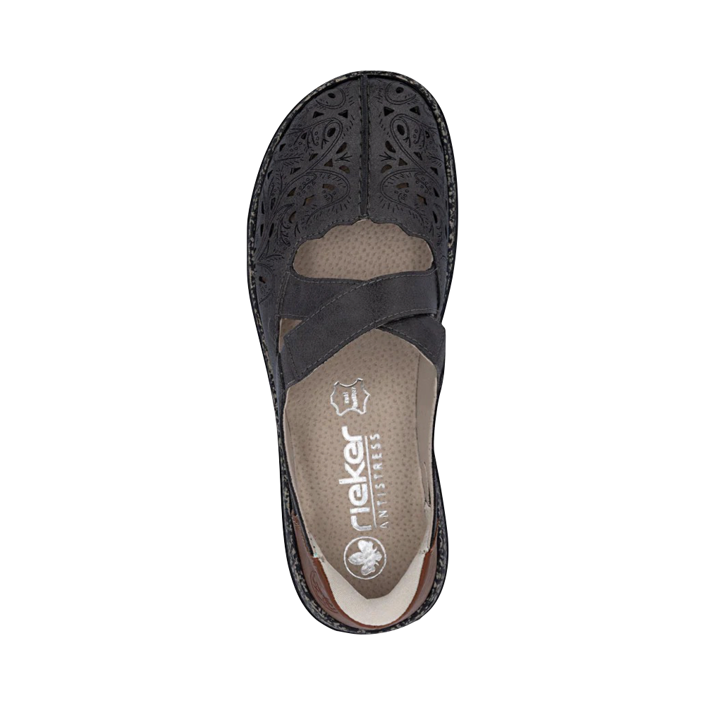 Top-down view of Rieker Daisy 52 Cross Strap for women.