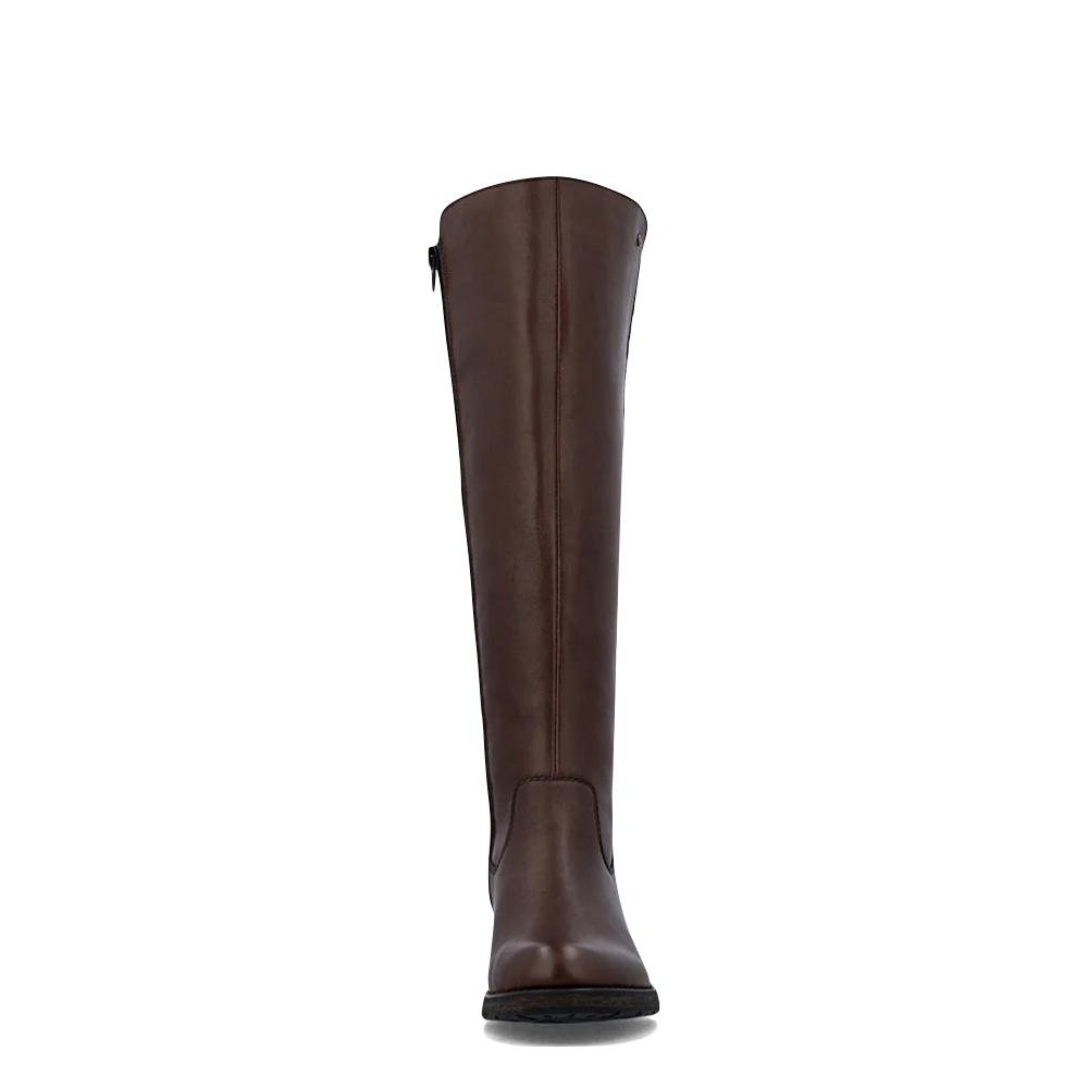 Front view of Rieker Faith 91 Tall Side Zip Leather Boot for women.