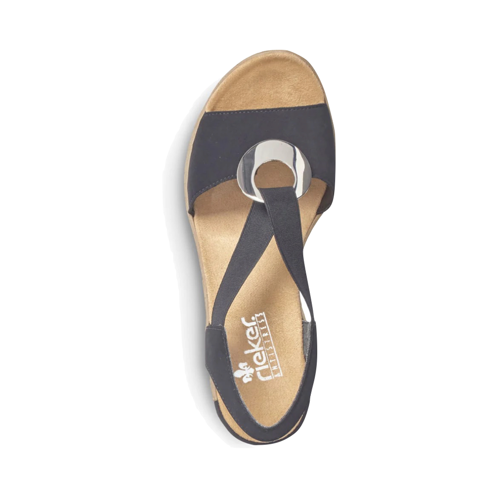 Top-down view of Rieker Fanni H6 Wedge Sandal for women.
