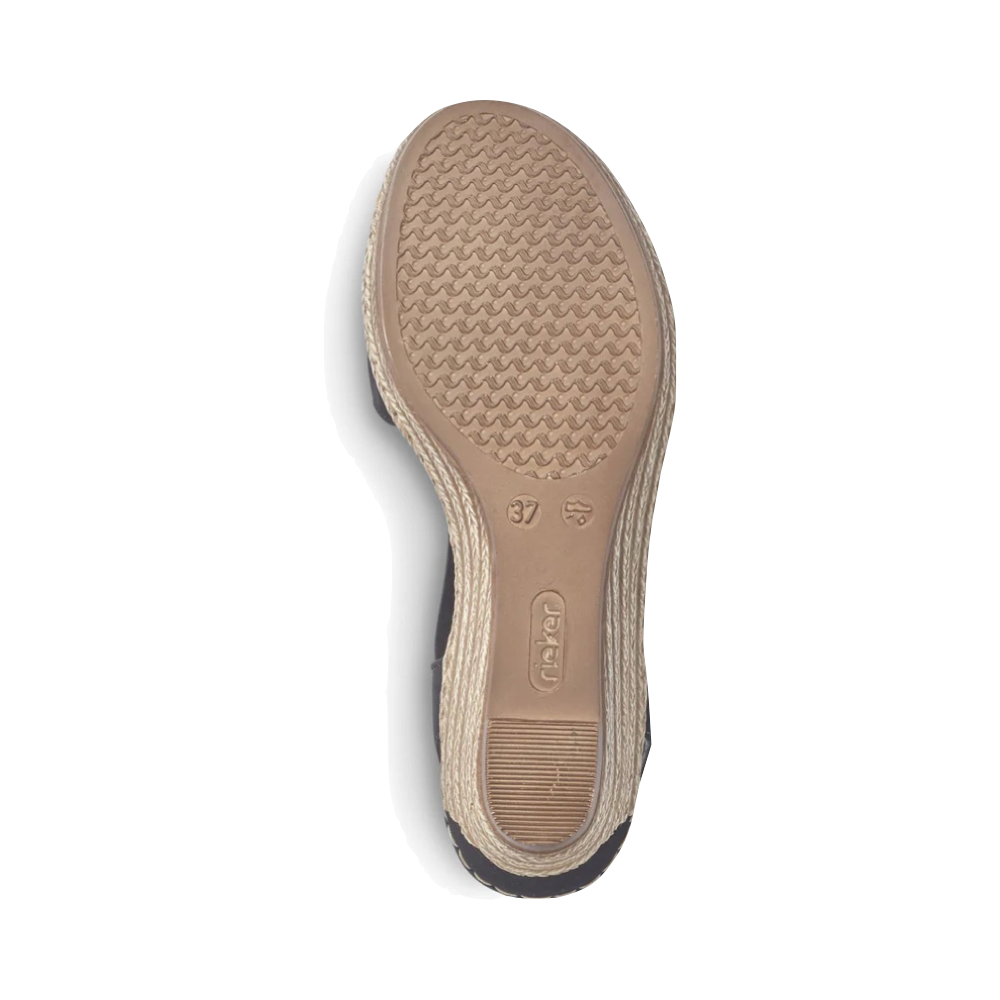 Bottom view of Rieker Fanni H6 Wedge Sandal for women.