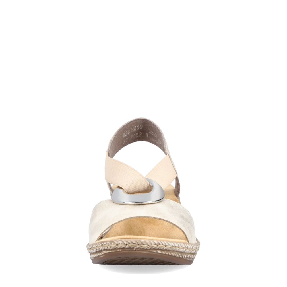 Front view of Rieker Fanni H6 Wedge Sandal for women.
