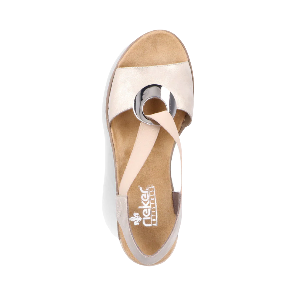 Top-down view of Rieker Fanni H6 Wedge Sandal for women.