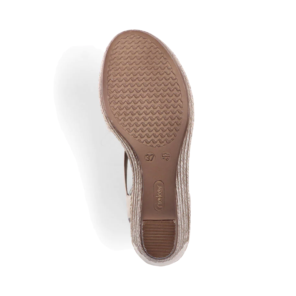 Bottom view of Rieker Fanni H6 Wedge Sandal for women.