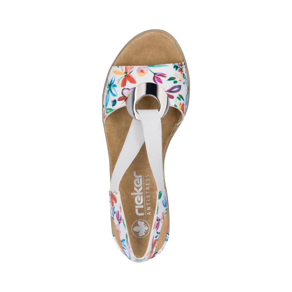 Top-down view of Rieker Fanni H6 Wedge Sandal for women.