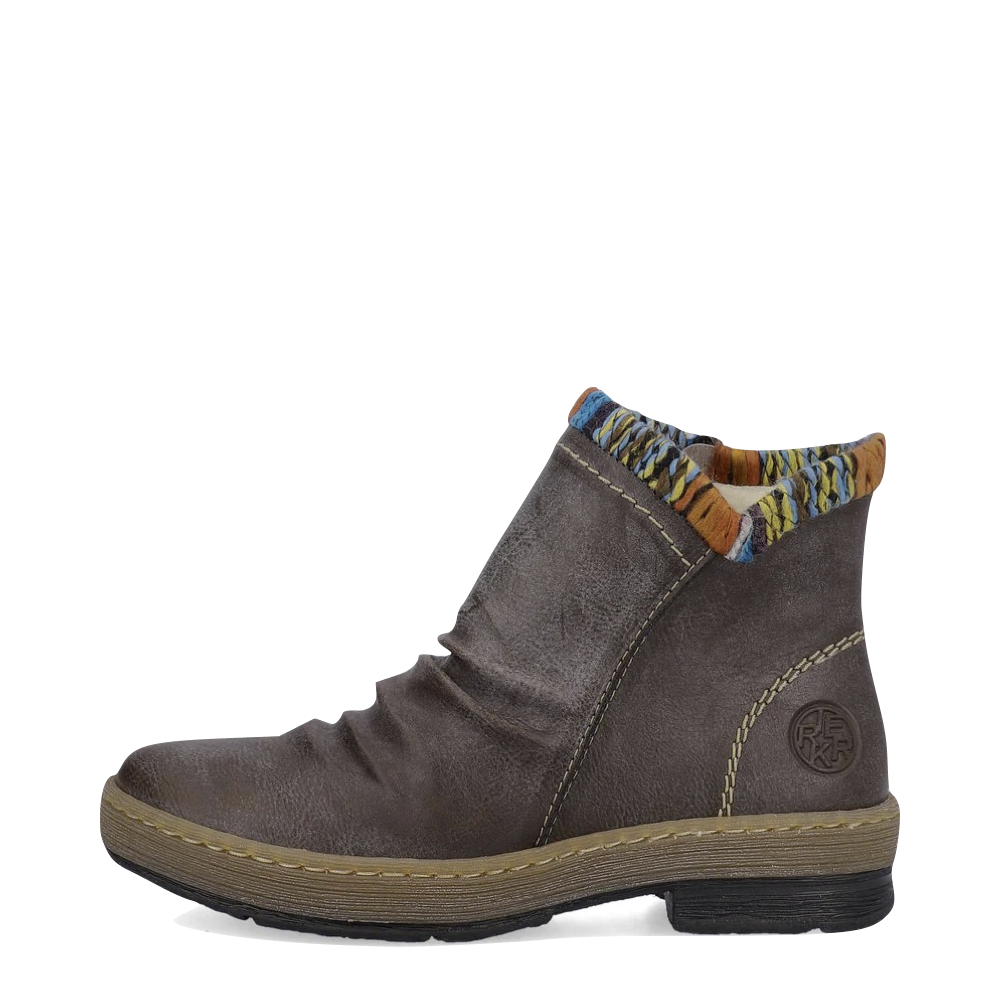 Rieker Women's Felicitas 55 Side Zip Boot in Basalt Grey