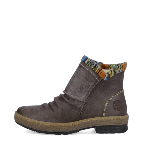 Rieker Women's Felicitas 55 Side Zip Boot in Basalt Grey