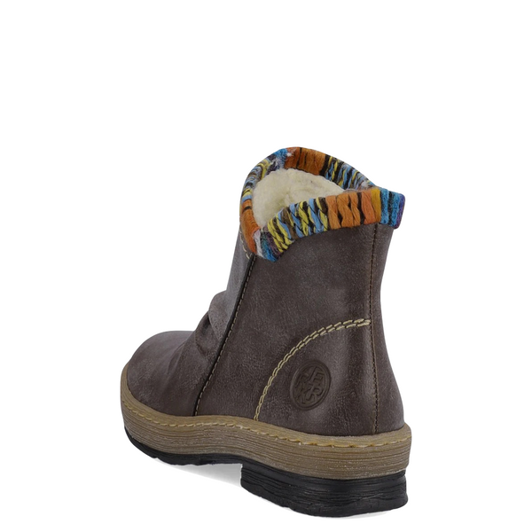 Rieker Women's Felicitas 55 Side Zip Boot in Basalt Grey