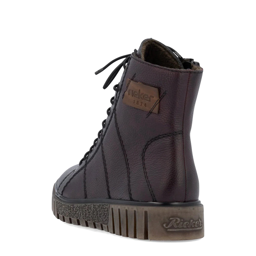 Heel view of Rieker Fenja 2 Lace Boot for women.