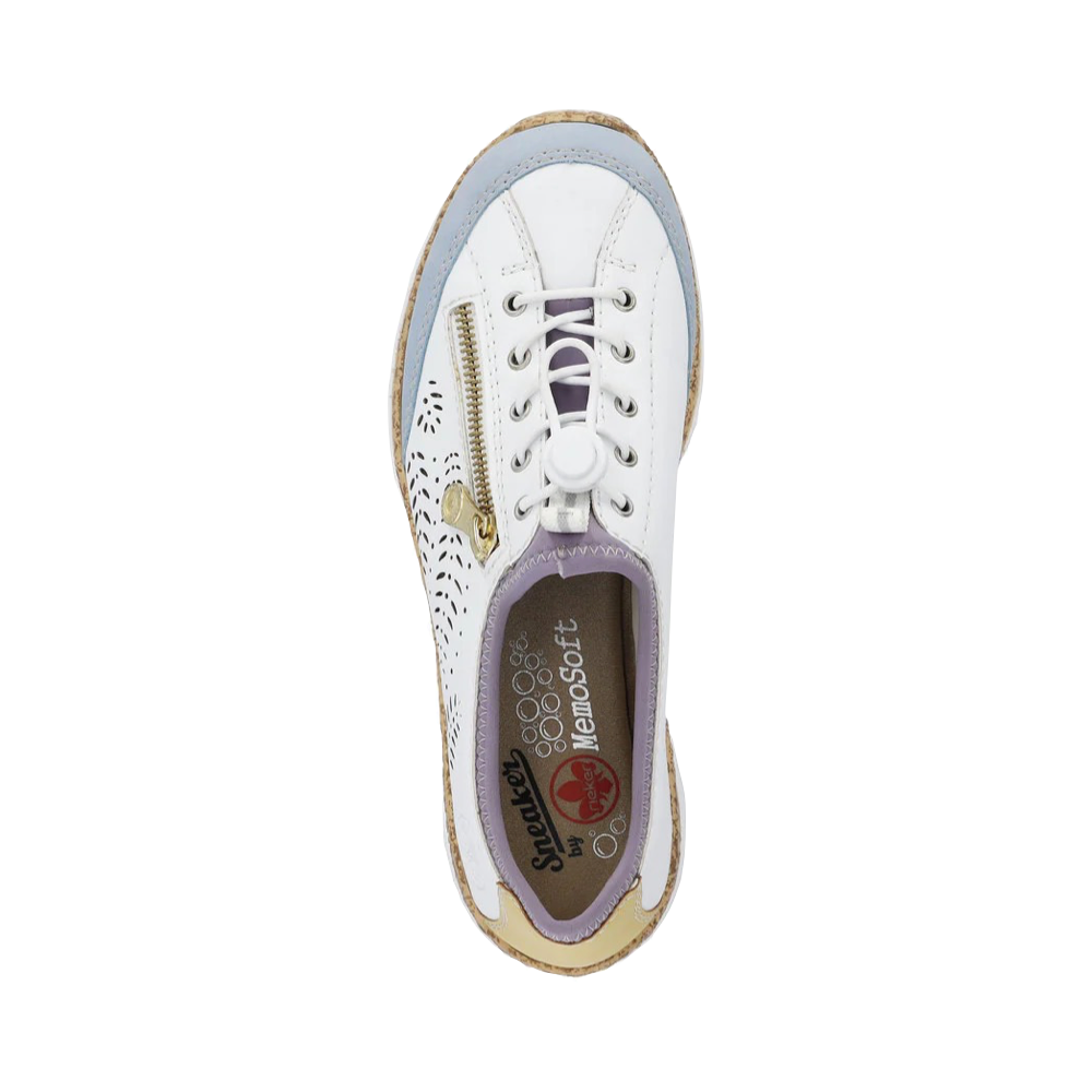Top-down view of Rieker Nikita K6 Bungee Side Zip Sneaker for women.