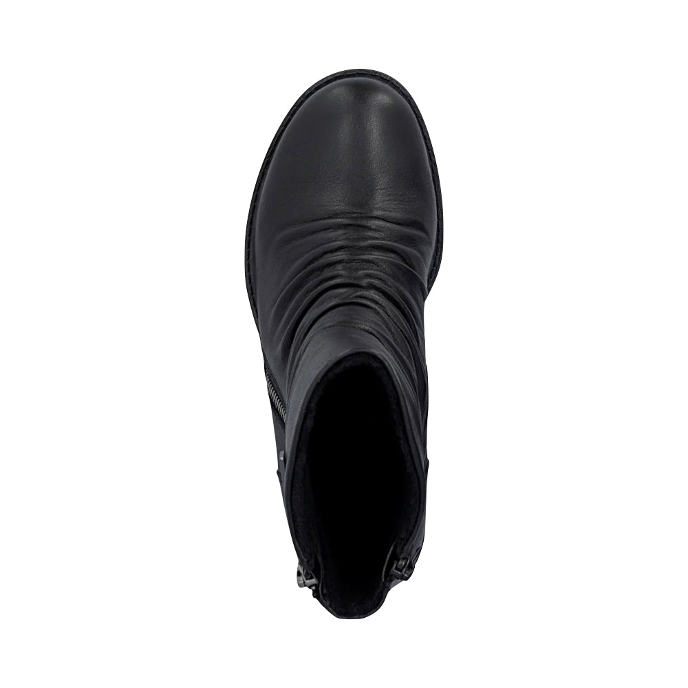 Top-down view of Rieker Ornella 53 Double Side Zip Waterproof Boot for women.