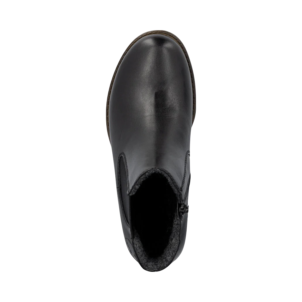 Top-down view of Rieker Ornella 70 Waterproof Side Zip Chelsea Boot for women.