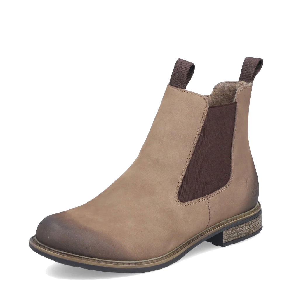 Toe view of Rieker Ornella 78 Side Zip Chelsea Boot for women.