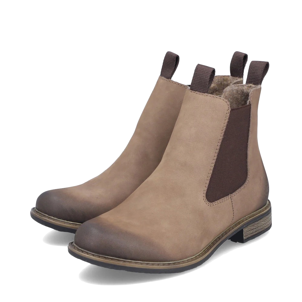 Toe view of Rieker Ornella 78 Side Zip Chelsea Boot for women.
