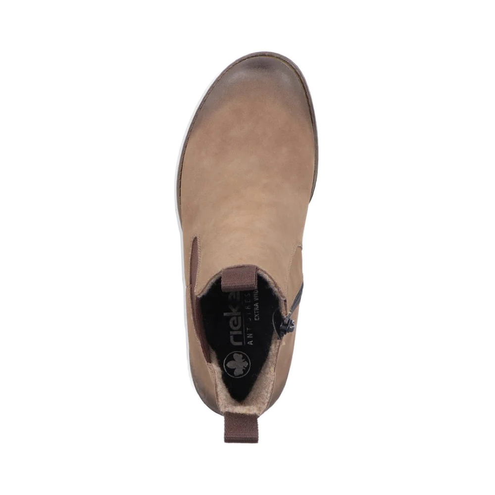 Top-down view of Rieker Ornella 78 Side Zip Chelsea Boot for women.