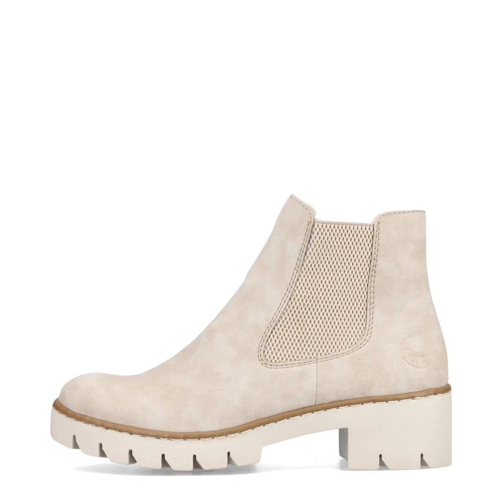 Rieker Women's Prisca 72 Side Zip Ankle Boot (Ginger Cream)