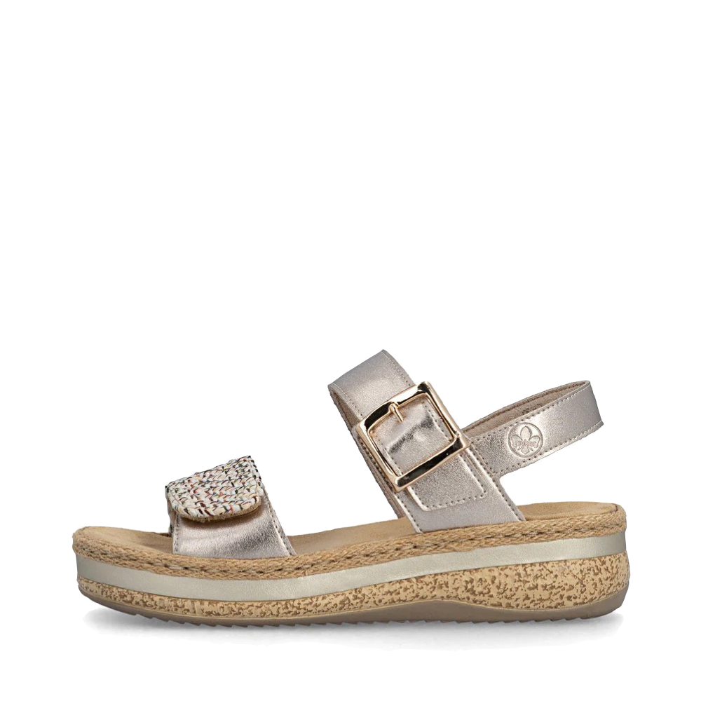 Side (left) view of Rieker Regina 51 Sandal for women.