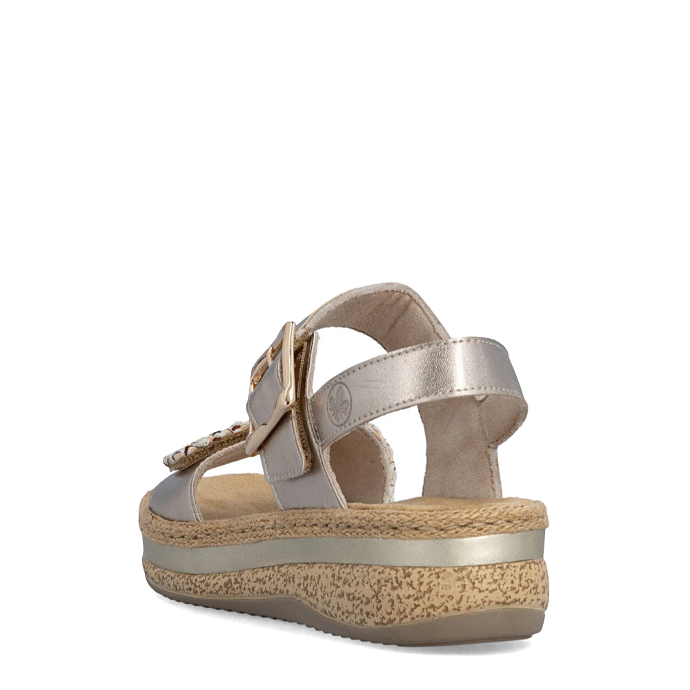 Heel view of Rieker Regina 51 Sandal for women.