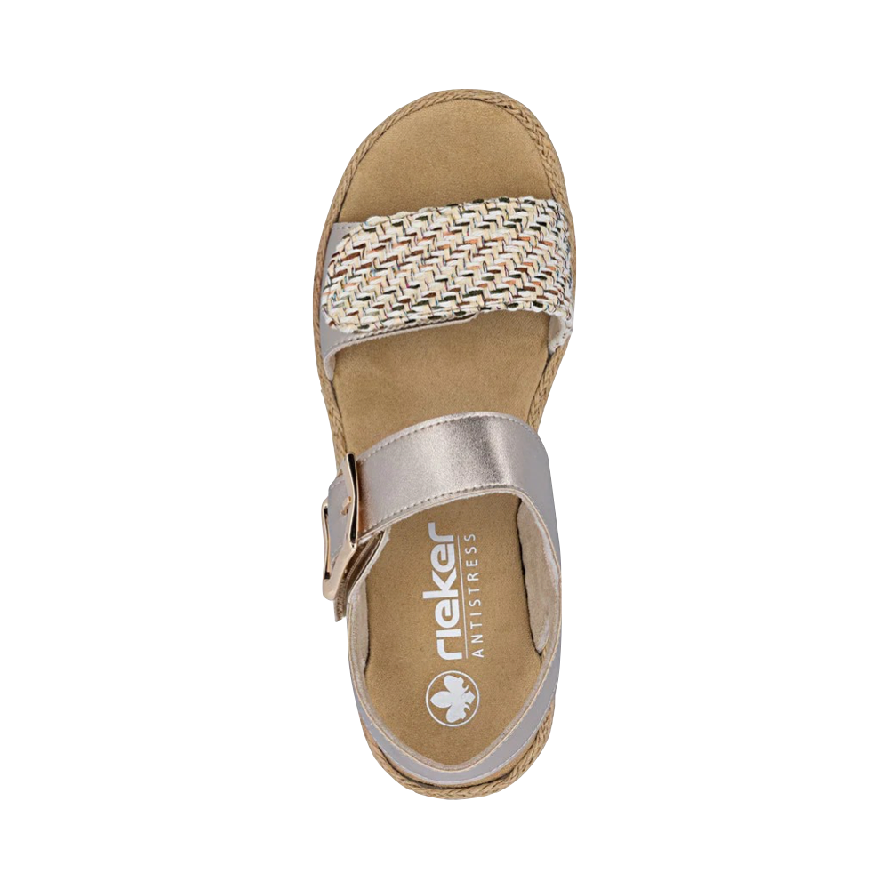 Top-down view of Rieker Regina 51 Sandal for women.