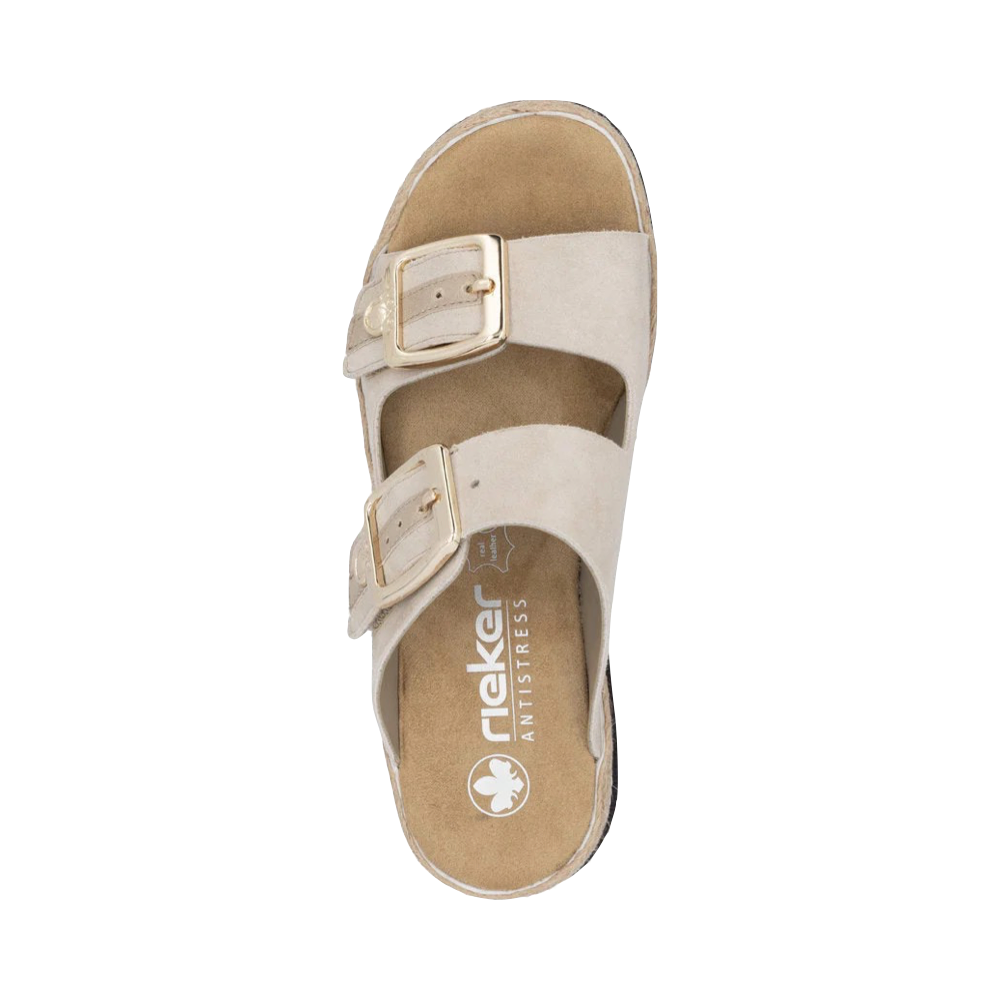 Top-down view of Rieker Regina 55 Two Strap Slip On Sandal for women.