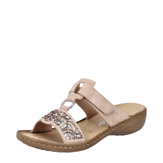 Toe view of Rieker Regina K2 Slide Sandal for women.