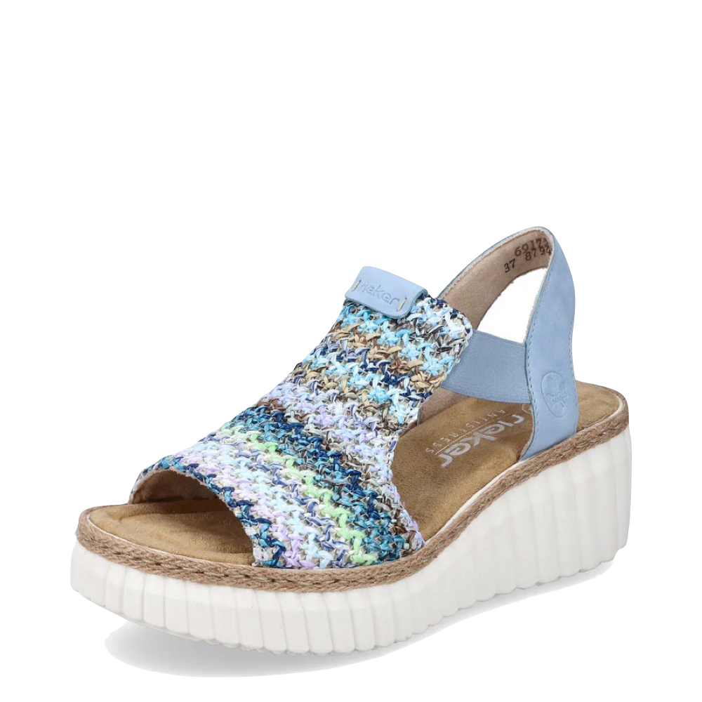 Toe view of Rieker Rose 72 Wedge Sandal for women.