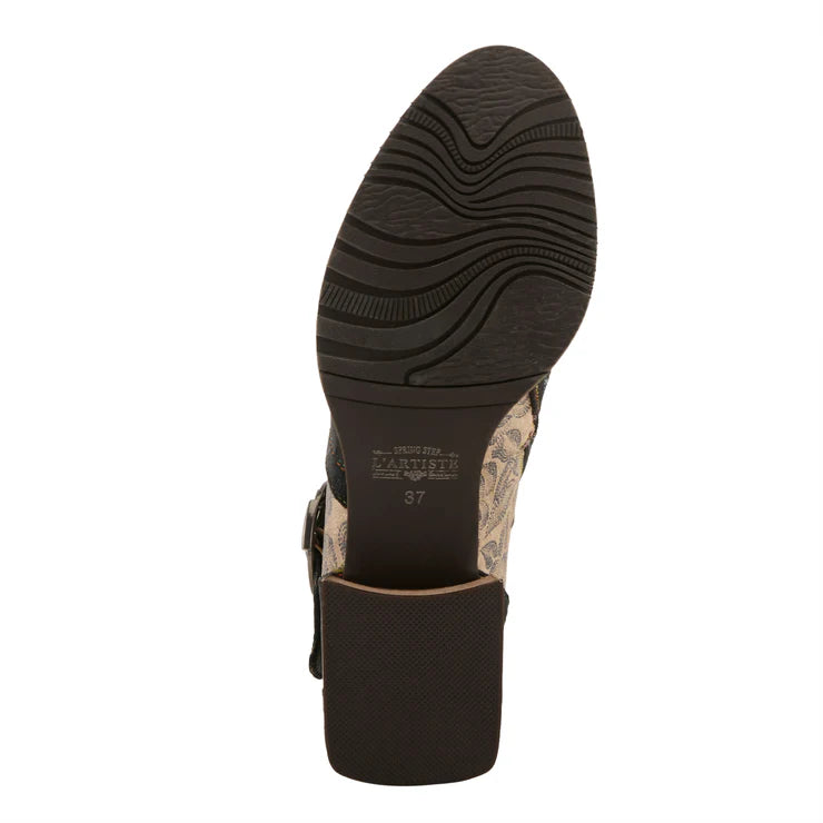 Spring Step Women's Sipperb Heeled Side Zip Boot in Black Multi