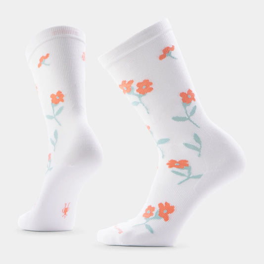 Smartwool Women's Zero Cushion Everyday Garden Gala Crew Socks in White