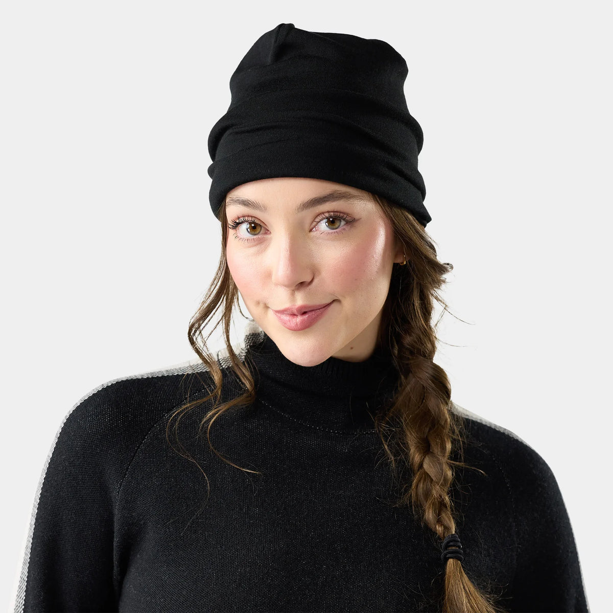 Smartwool Thermal Merino Reversible Cuffed Beanie in Black Fair Isle Fun