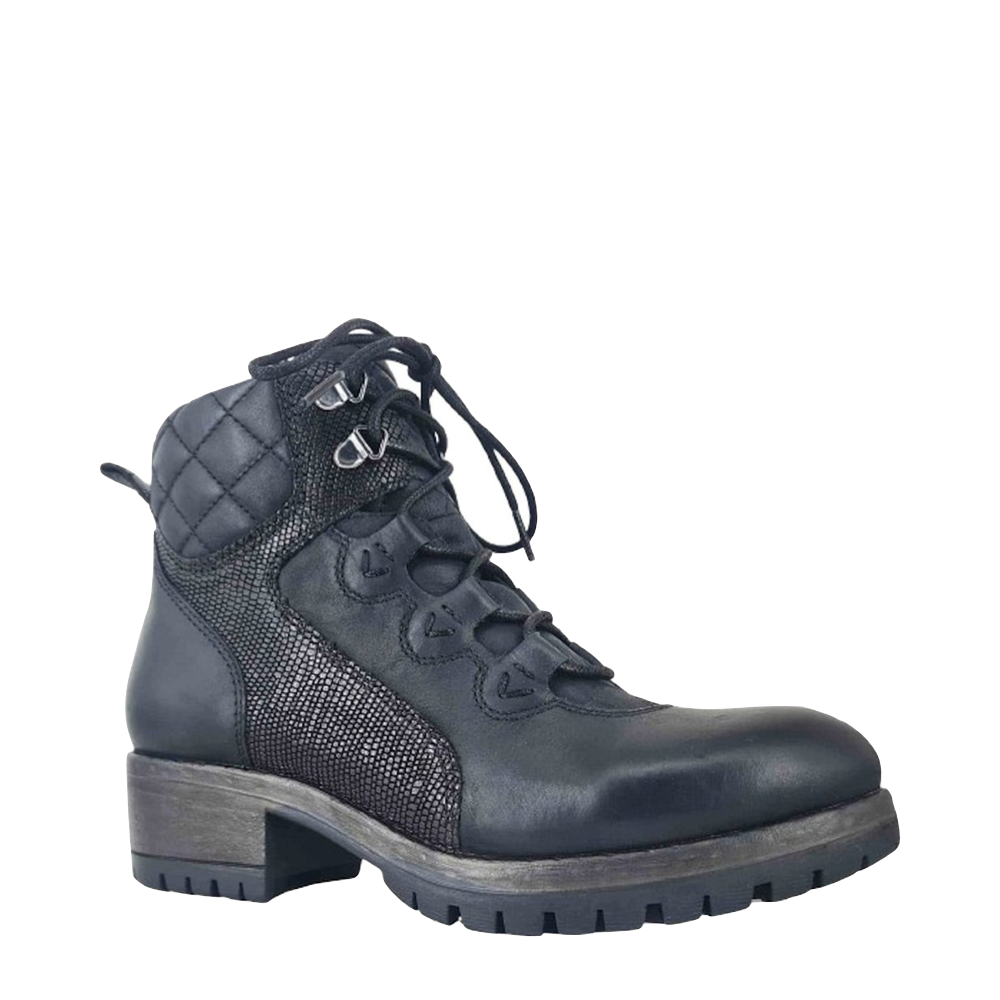 Side (right) view of Salvia Cal Side Zip Lace Boot for women.